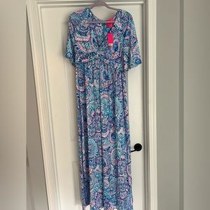 NWT Lilly Pulitzer Minka Sleeved Maxi Dress Size 10